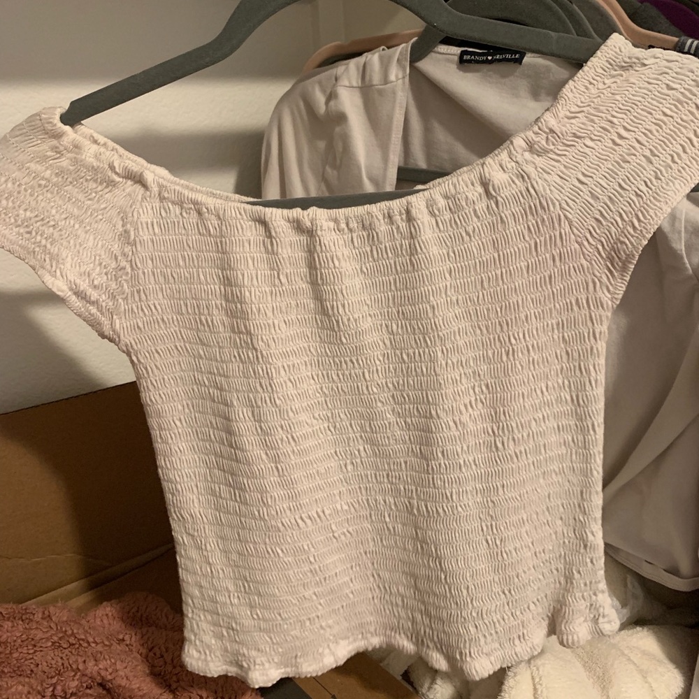 white off the shoulder top brandy melville